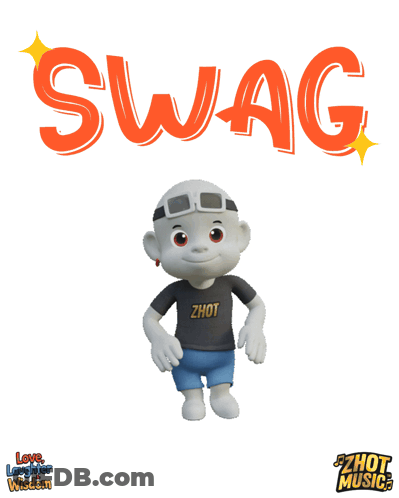 A Cartoon Character With The Word Swag On The Top GIF