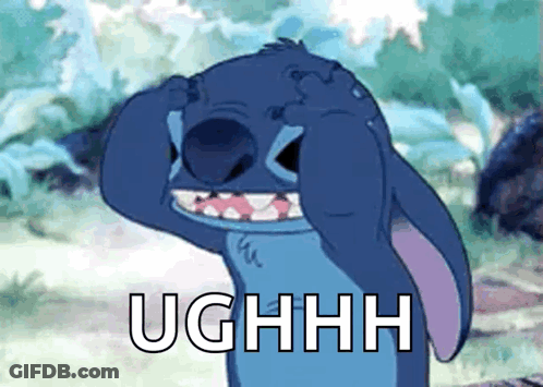 A Cartoon Character With The Word Ughhh Written On The Bottom GIF