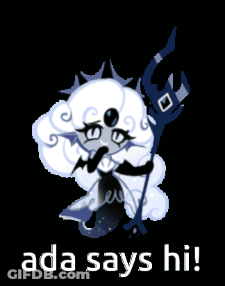 A Cartoon Character With The Words Ada Says Hi GIF