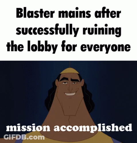 Blaster Main Ruined Lobby Mission Accomplished GIF