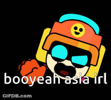 A Cartoon Character With The Words Booyeah Asia Irt GIF