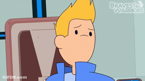 A Cartoon Character With The Words Bravest Warriors On The Bottom Right GIF