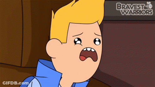 A Cartoon Character With The Words Bravest Warriors On The Bottom GIF