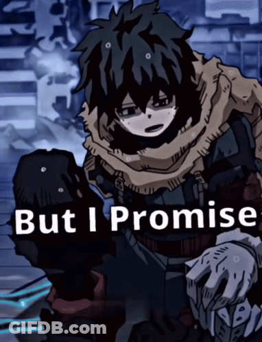 A Cartoon Character With The Words " But I Promise " Behind Him GIF