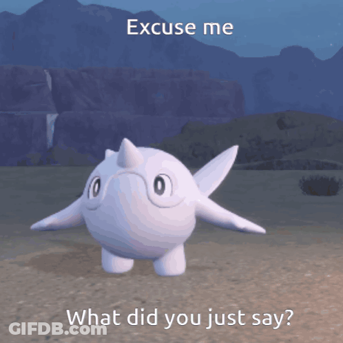 A Cartoon Character With The Words " Excuse Me What Did You Just Say " Below It GIF