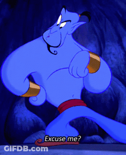 A Cartoon Character With The Words Excuse Me Written Below Him GIF