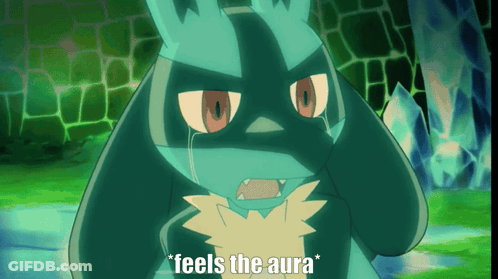 A Cartoon Character With The Words Feels The Aura On The Bottom GIF
