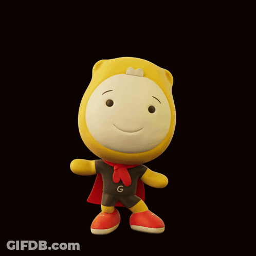 A Cartoon Character With The Words Fun Day Written Above Him GIF