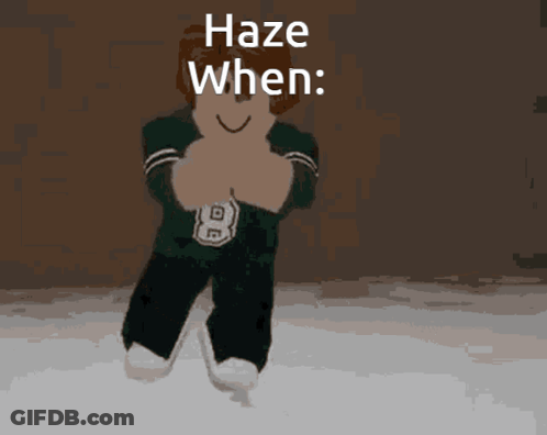 A Cartoon Character With The Words Haze When Written On The Bottom GIF