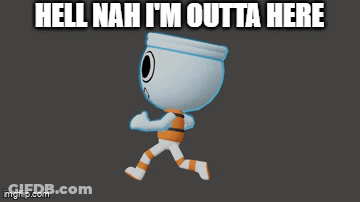 A Cartoon Character With The Words Hell Nah I 'M Outta Here GIF