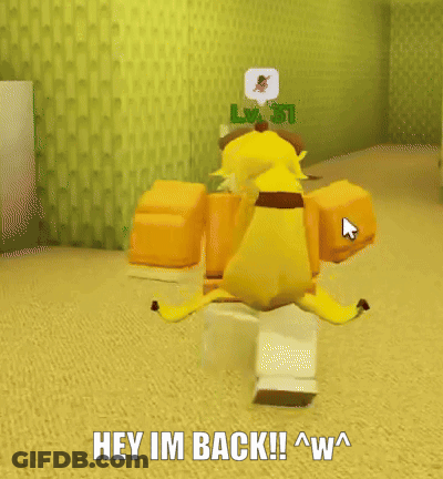 A Cartoon Character With The Words Hey Im Back On The Bottom GIF