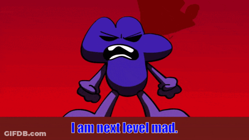 A Cartoon Character With The Words " I Am Next Level Mad " Below It GIF