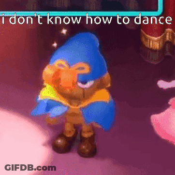 A Cartoon Character With The Words I Don 'T Know How To Dance Below It GIF