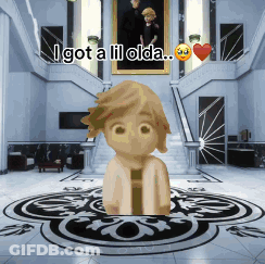A Cartoon Character With The Words I Got A Lil Olda Written On The Bottom GIF