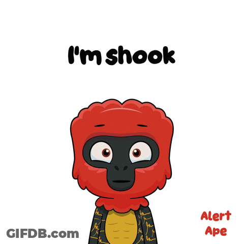 A Cartoon Character With The Words I 'M Shook On The Bottom GIF