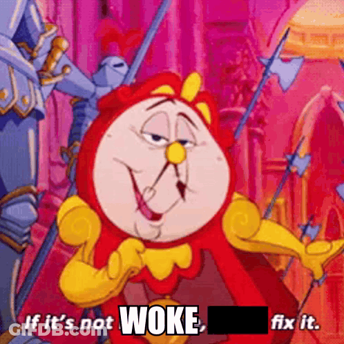 A Cartoon Character With The Words " If It 'S Not Woke Fix It " GIF