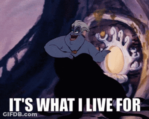 A Cartoon Character With The Words It 'S What I Live For On The Bottom GIF