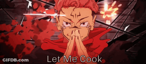 A Cartoon Character With The Words Let Me Cook Below It GIF