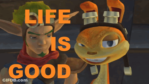 A Cartoon Character With The Words Life Is Good Written On It GIF