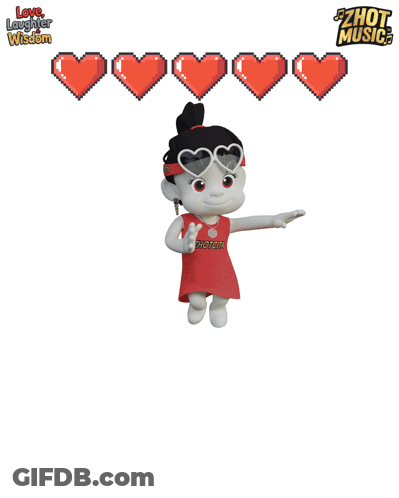 A Cartoon Character With The Words Love Laughter Wisdom On The Bottom Right GIF