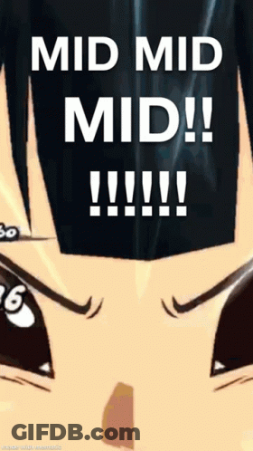 A Cartoon Character With The Words Mid Mid Mid Written On It GIF
