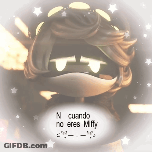 A Cartoon Character With The Words N Cuando No Eres Miffy On It GIF