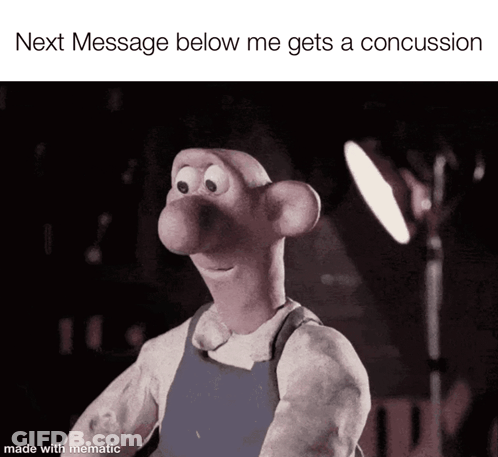 A Cartoon Character With The Words Next Message Below Me Gets A Concussion GIF