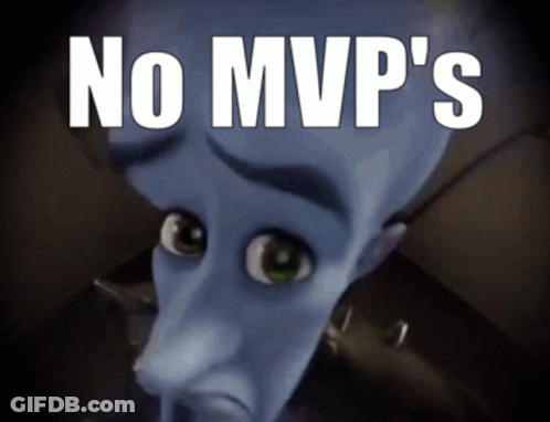 A Cartoon Character With The Words " No Mvp 'S " On The Bottom GIF