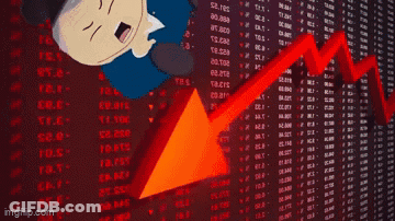 A Cartoon Character With The Words No What 'S Going On With My Stocks Written Below Him GIF