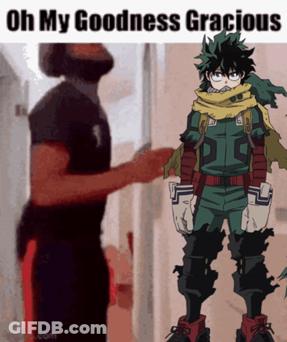 A Cartoon Character With The Words Oh My Goodness Gracious On The Bottom GIF