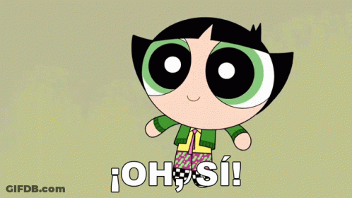A Cartoon Character With The Words Oh Si On The Bottom Right GIF