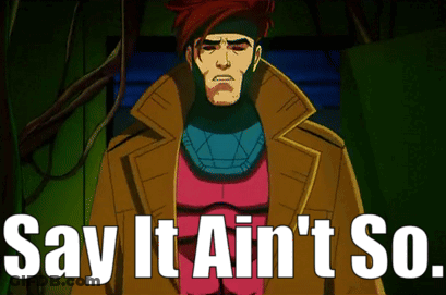 A Cartoon Character With The Words Say It Ain 'T So On The Bottom GIF