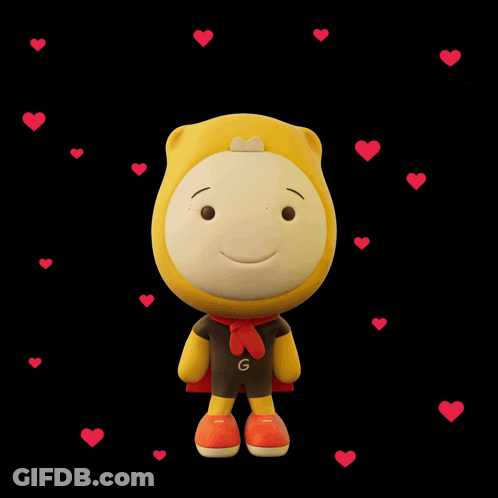 A Cartoon Character With The Words Sending Love And Hugs GIF