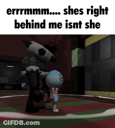 Cartoon Character Saying Shes Right Behind Me GIF