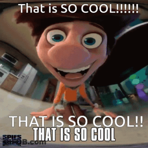 A Cartoon Character With The Words That Is So Cool GIF