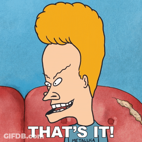 A Cartoon Character With The Words That 'S It Metallica On The Bottom GIF