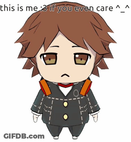 A Cartoon Character With The Words " This Is Me 3 If You Even Care " Below Him GIF
