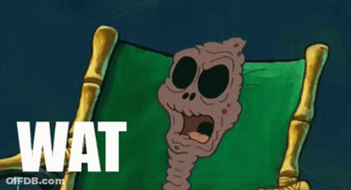 A Cartoon Character With The Words Wat Did You Say Written On It GIF