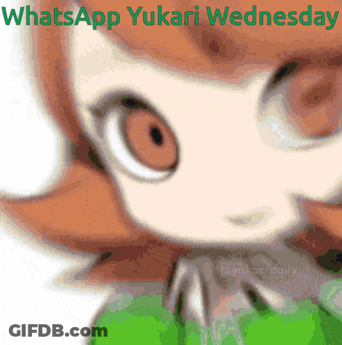 A Cartoon Character With The Words Whatsapp Yukari Wednesday GIF