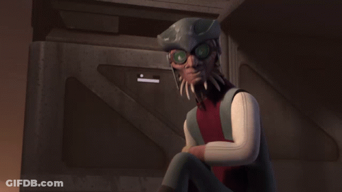 A Cartoon Character With The Words " You Know The Ghost Is A Very Nice Ship " Above Him GIF