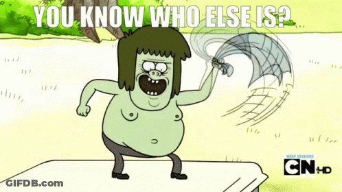 A Cartoon Character With The Words You Know Who Else Is Written Above Him GIF