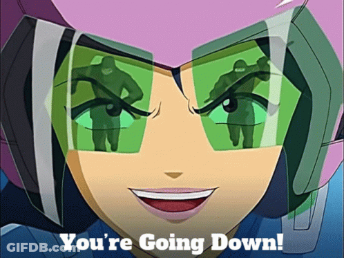 A Cartoon Character With The Words You 'Re Going Down On Her Face GIF