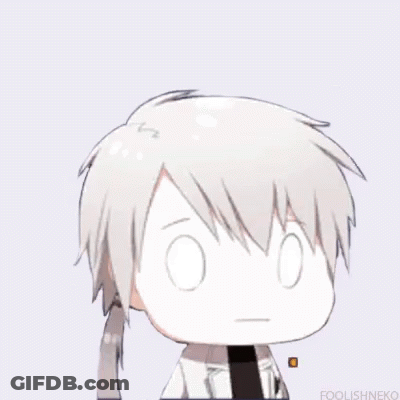 A Cartoon Character With White Hair And A Black Tie Is Making A Face . GIF