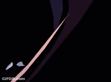 A Cartoon Character With White Hair And Black Eyes Has The Letter O On His Face GIF