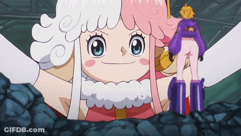 Cartoon Woman With White Hair And Blue Eyes Smiling GIF