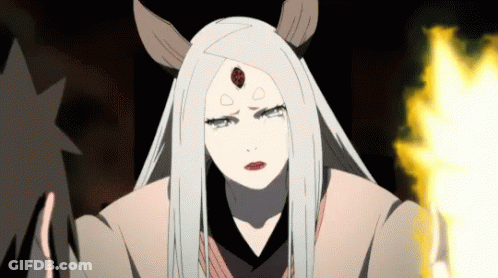 A Cartoon Character With White Hair And Horns Is Holding A Fireball In Her Hand . GIF