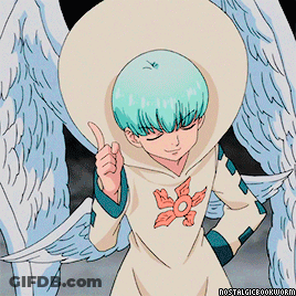 A Cartoon Character With Wings And A Flower On His Shirt Giving A Thumbs Up GIF
