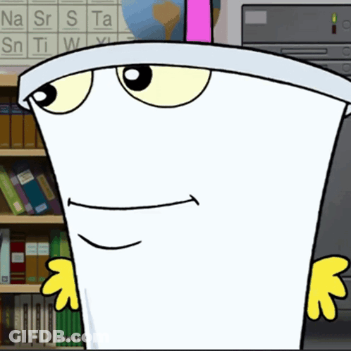 Cartoon Character With Yellow Arms In Front Of Periodic Table GIF