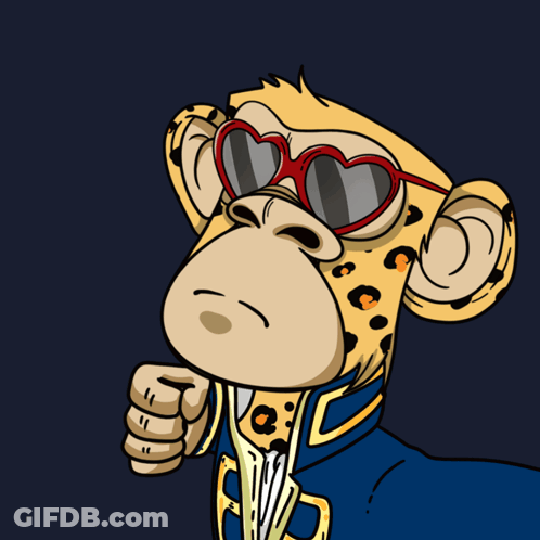 A Cartoon Cheetah Wearing Heart Shaped Sunglasses Is Pointing GIF