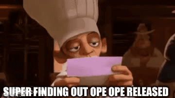 A Cartoon Chef Is Holding A Piece Of Paper In Front Of His Mouth . GIF